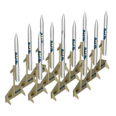 ModelRockets.us Quick Fly Bulk Pack of 12 Rocket Kits