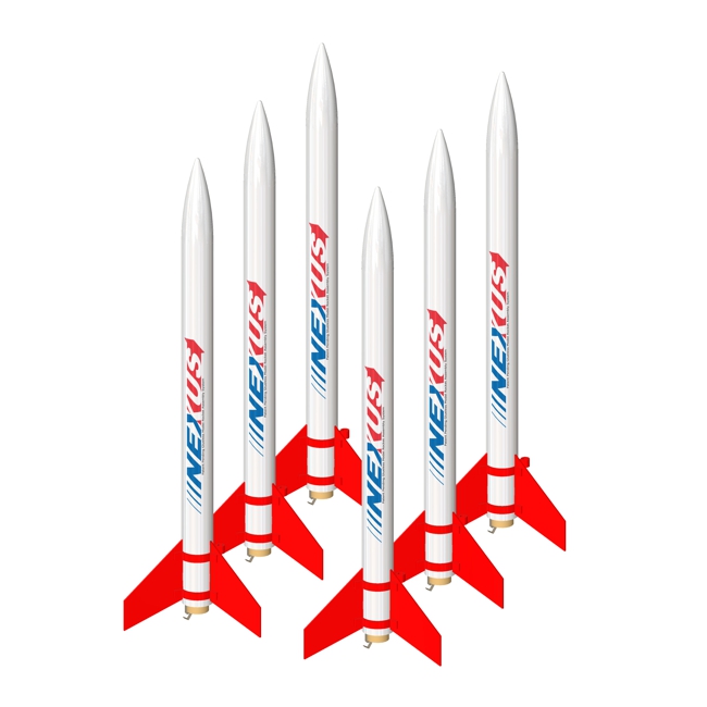 ModelRockets.us Nexus Bulk Pack of 6 Rocket Kits (Parachute)